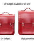 Handmade Leather City Backpack - Red