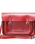 Handmade Leather Satchel - Red