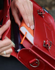 Handmade Leather Satchel - Red