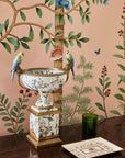 Regency Style Pillar Urn with Bowl and Birds