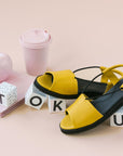 Yellow Leather Summer Sandals