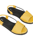 Yellow Leather Summer Sandals