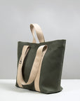 Olive Cotton Canvas Tote Bag