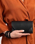 Versatile Leather Clutch Wallet with Adjustable Strap