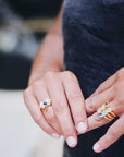 Azteca Gold Vermeil Ring with Lapis Stone