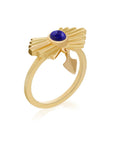 Azteca Gold Vermeil Ring with Lapis Stone