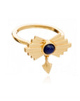 Azteca Gold Vermeil Ring with Lapis Stone