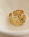 Kotinos Olive Wreath Coin Ring: Amazonite