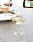Crystal Champagne Saucers with Ripple Design