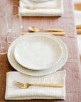 Cotton Napkins in Natural Ribbed Weave