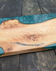 Elm and Dark Green Resin Serving Board