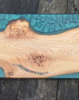 Elm and Dark Green Resin Serving Board