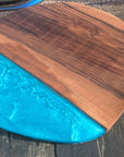 Walnut and Blue Resin Coffee Table