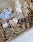 Cosy Silver Gift Box with Festive Decorations