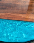Walnut and Blue Resin Coffee Table