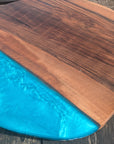 Walnut and Blue Resin Coffee Table