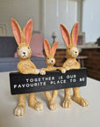 Bunny Trio Together Sign Decoration