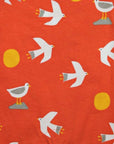 Premium organic cotton baby romper with seagull print, stylish GOTS-certified summer outfit, easy snap closure, trendy unisex design by Toby Tiger at brixbailey.com