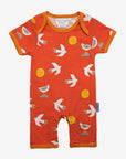 Premium organic cotton baby romper with seagull print, GOTS certified, stylish and comfortable for sunny days by Toby Tiger at brixbailey.com