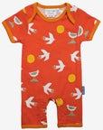 Premium organic cotton baby romper with seagull print, GOTS certified, stylish and comfortable for sunny days by Toby Tiger at brixbailey.com