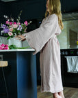 The Dusky Rose Cloud Organic Cotton Robe: Long