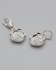 Rose Flower Personalised Silver Charm