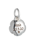 Rose Flower Personalised Silver Charm