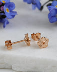 Forget-Me-Not Tiny Rose Gold Vermeil Stud Earrings