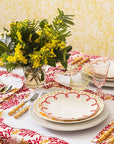 Rosy Red Scalloped Lunch Plate - Set of 4