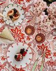 Rosy Red Scalloped Side Plates - Set of 4