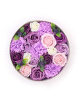 Round Box - Lavender Rose & Carnation Soap Flowers