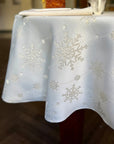 Round Tablecloth - Golden Snowfall