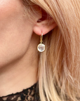 Charis Round Moonstone Drop Earrings