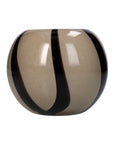 Rounded Striped Two Toned Brown Vase