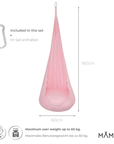 MAMOI® Hängesessel für kinder, Schaukel für kinderzimmer, Hängehöhle, Hängeschaukel, Sensory swing, Schaukeltuch indoor, Hängesack, Tuchschaukel, Babyschaukel, Hängetuch-2