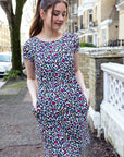 Rainbow Leopard Breastfeeding Dress | Knee Length Nursing Dress