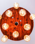 Rustic Industrial Cable Reel Cascade Chandelier