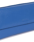 SADDLER CLAIRE Long Leather Trifold Purse - 18 Card Slots, Dual Zip Pockets, and Note Sections - RFID Protected