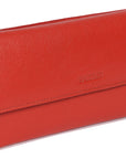 SADDLER CLAIRE Long Leather Trifold Purse - 18 Card Slots, Dual Zip Pockets, and Note Sections - RFID Protected