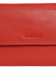 SADDLER CLAIRE Long Leather Trifold Purse - 18 Card Slots, Dual Zip Pockets, and Note Sections - RFID Protected