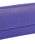 SADDLER CLAIRE Long Leather Trifold Purse - 18 Card Slots, Dual Zip Pockets, and Note Sections - RFID Protected
