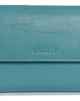 SADDLER CLAIRE Long Leather Trifold Purse - 18 Card Slots, Dual Zip Pockets, and Note Sections - RFID Protected
