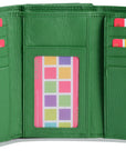 Compact Trifold Leather Purse "Eleanor" – Handmade by Saddler | RFID Protected & Gift Boxed | 10 Card Slots & Rear Zip Coin Pocket