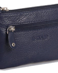 Compact Leather Coin & Card Purse "Ellie" – Handmade by Saddler | RFID Protected & Gift Boxed | With Front Zip Pocket & Key Holder