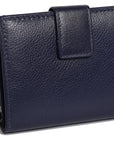 SADDLER EMILY Handmade Leather Mid-Size Wallet – RFID Protected | 10 Card Slots, Secure Tab Closure & Zipped Coin Pocket | Gift Boxed