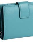 SADDLER EMILY Handmade Leather Mid-Size Wallet – RFID Protected | 10 Card Slots, Secure Tab Closure & Zipped Coin Pocket | Gift Boxed