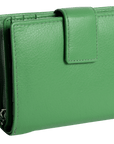 SADDLER EMILY Handmade Leather Mid-Size Wallet – RFID Protected | 10 Card Slots, Secure Tab Closure & Zipped Coin Pocket | Gift Boxed