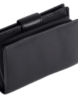 SADDLER EMILY Handmade Leather Mid-Size Wallet – RFID Protected | 10 Card Slots, Secure Tab Closure & Zipped Coin Pocket | Gift Boxed