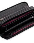 SADDLER GABRIELLA Leather Double Zip Around Purse - 8 Card Slots, Phone Pocket, and Coin Purse - RFID Protected