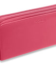 SADDLER GABRIELLA Leather Double Zip Around Purse - 8 Card Slots, Phone Pocket, and Coin Purse - RFID Protected